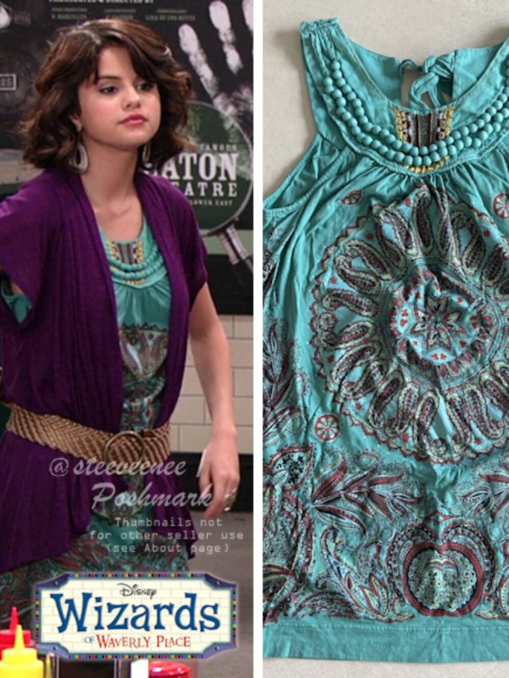 Tie Neck Paisley Boho Tunic ASO Alex Russo